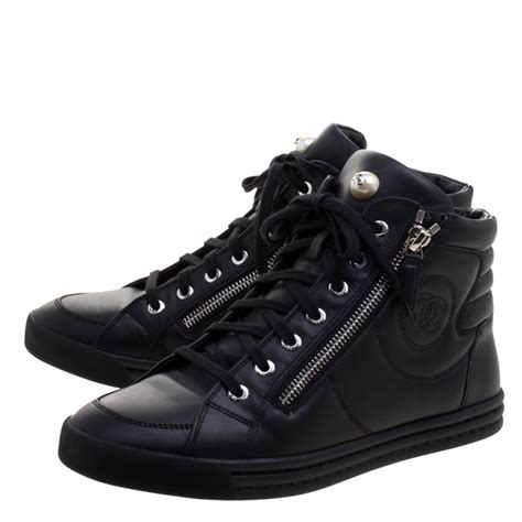 chanel trainers womens black|Black Chanel sneakers women.